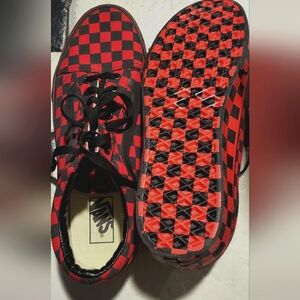 Red checkered Vans
